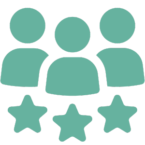 Satisfied customers icon green transparent